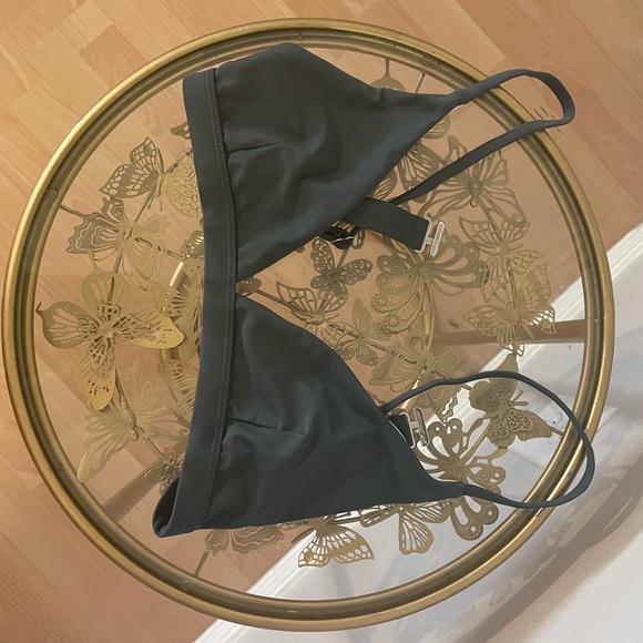 Dark green triangle bikini top and high waist cheeky bottom - Picture 1 of 2